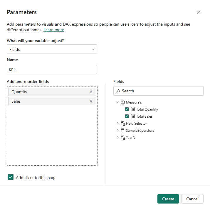 Creating Field Parameter in Power BI